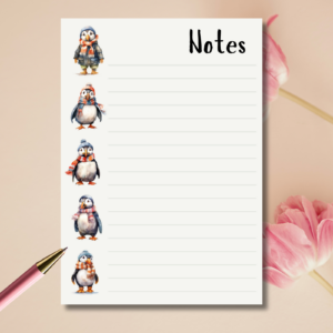 These little puffins are just adorable! Another perfect secret Santa, Mother's day, or thank-you gift. It has 50 A5 pages and is printed on 90gsm white paper.