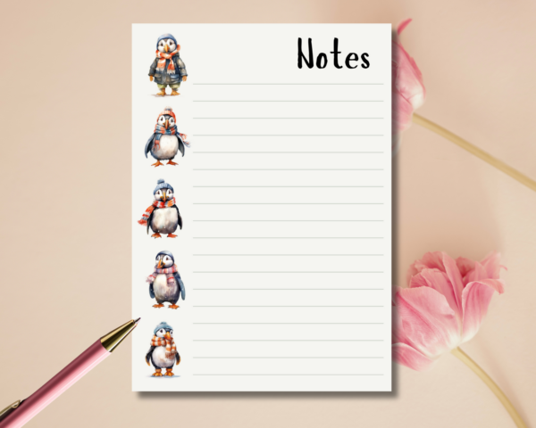 A5 Notepad with Winter Puffin