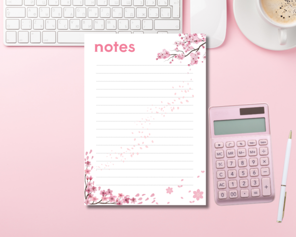 A5 Notepad with a Cherry Blossom theme