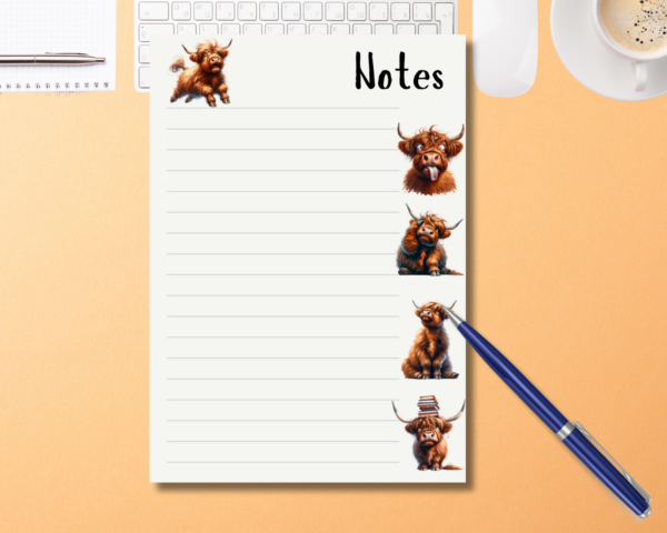 Who doesn't love a highland cow? This stunning little A5-sized notepad would make a perfect little thank-you gift or even just something for yourself to make you smile. It has 50 A5 pages and is printed on 90gsm white paper.