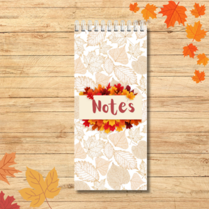 Notebook Spiral Bound 10cm x 21 cm Autumn Leaves Themed