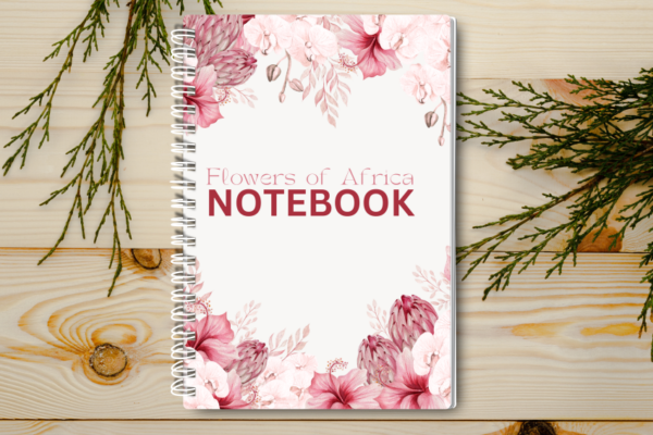 Our A4 or A5 Notebook Spiral Bound with a Pink Protea cover is handmade by a small business in Ballachulish, Scotland.