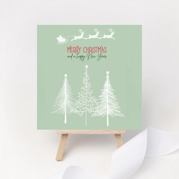 Three christmas trees christmas card square card