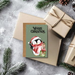 Penguin Christmas Card 10cm x 15cm