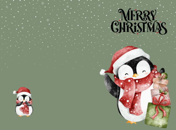 Penguin Christmas Card 10cm x 15cm