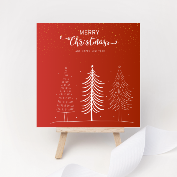 This simple, elegant card will look good in any room and bring lots of Christmas cheer.  Please choose between red or blue or order both. All our cards are designed and printed in Ballachulish, Scotland.