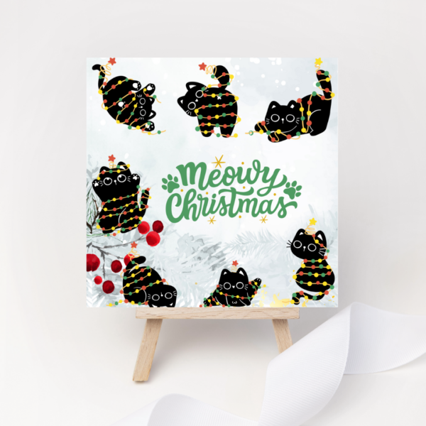 christmas card with fun christmas cats