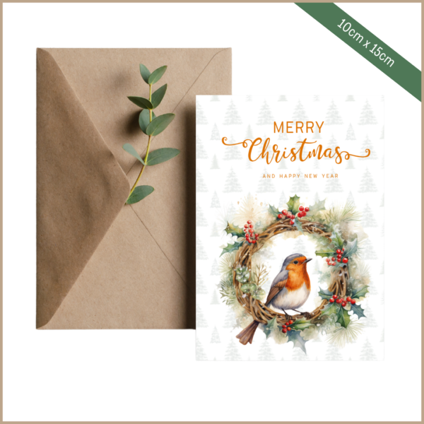 Robin Christmas Card 10 cm x 15cm