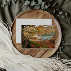 River Coe in Autumn Card, beautiful photography by Ballachulish photographer Maresa Sinclair. This photo was taken near Glencoe Village, Scotland.