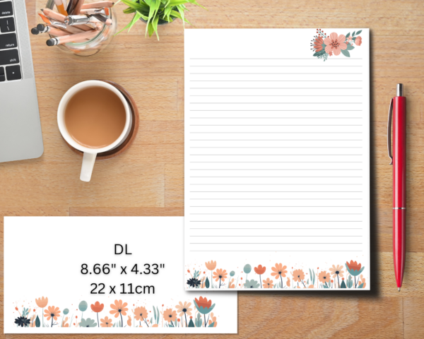 Floral writing set, wildflowers, flowers writing paper, writing paper with flowers,