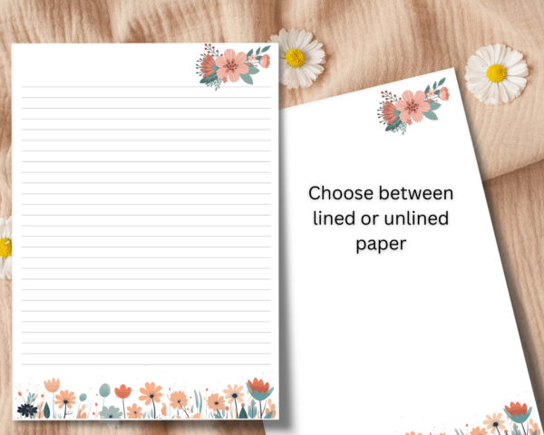 Floral writing set, wildflowers, flowers writing paper, writing paper with flowers,