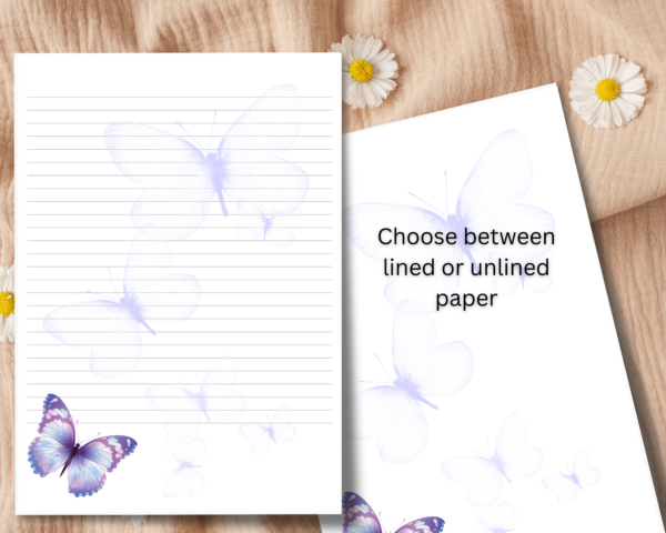 Butterfly Writing Paper Set with 20 Writing sheets and 10 printing DL envelopes