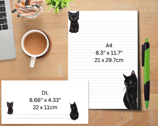 Kitty Cats Letter Writing Set with 20 sheets of A4 printed paper and 10 DL printed envelopes