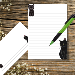 Kitty Cats Letter Writing Set with 20 sheets of A4 printed paper and 10 DL printed envelopes