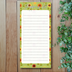 Bright Floral shopping list tear off notepad