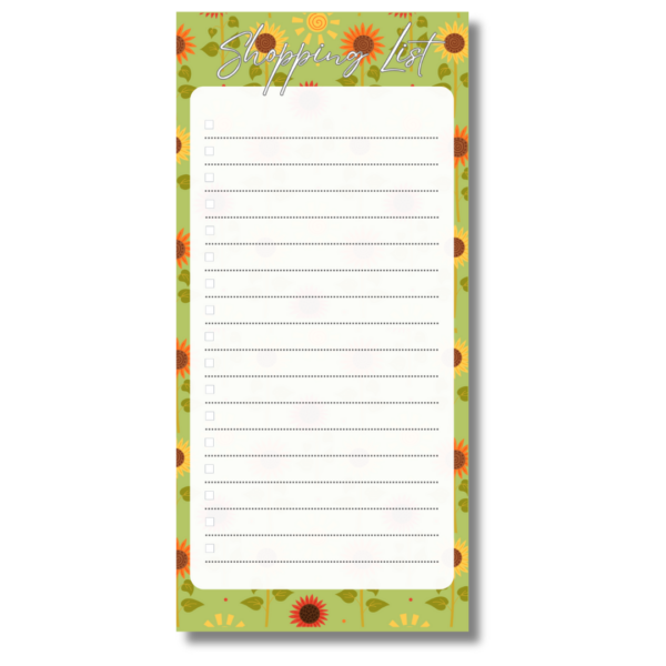 Bright Floral shopping list tear off notepad