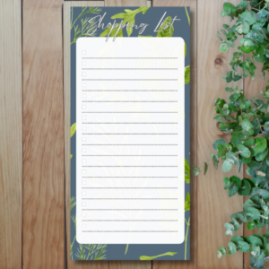 Foliage themed shopping list notepad magnetic