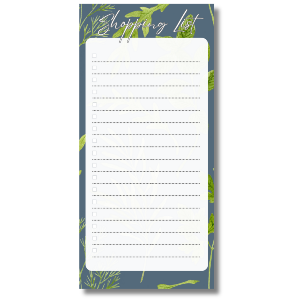 Foliage themed shopping list notepad magnetic