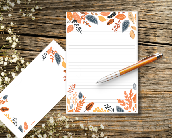 Autumn Leaves Letter Writing Paper and Envelopes